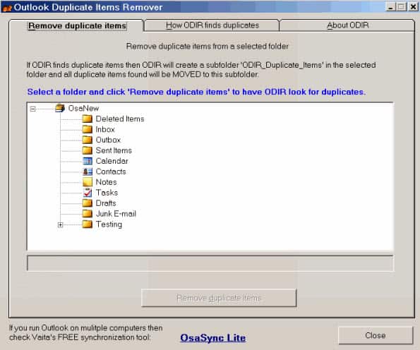ooutlook duplicate items remover