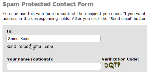spam protected contact form