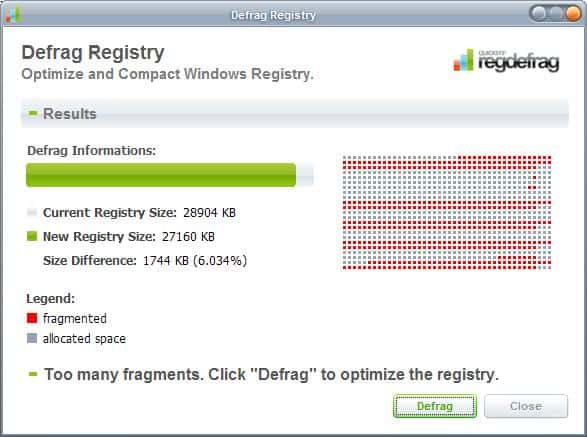 defrag registry
