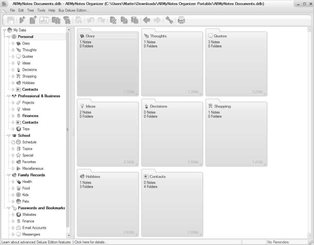 allmynotes organizer