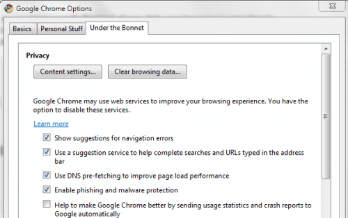 google chrome options google chrome options