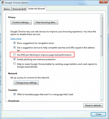 dns pre fetching dns pre fetching