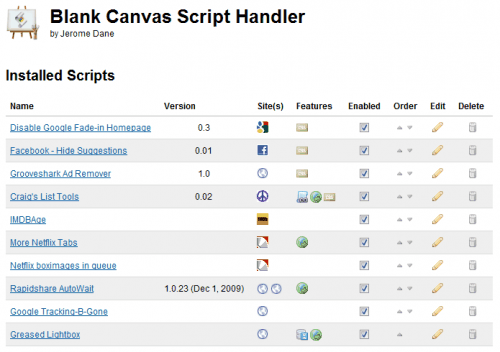 installed userscripts