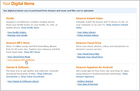 amazon mp3 settings amazon mp3 settings