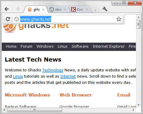 google chrome address bar