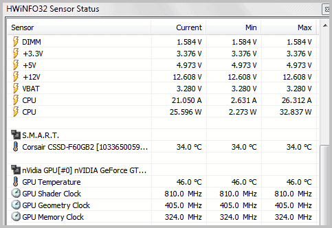 hardware information sensor status