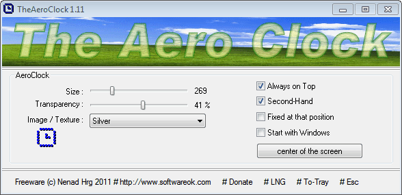 transparent desktop clock