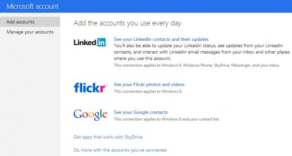 outlook.com linked accounts
