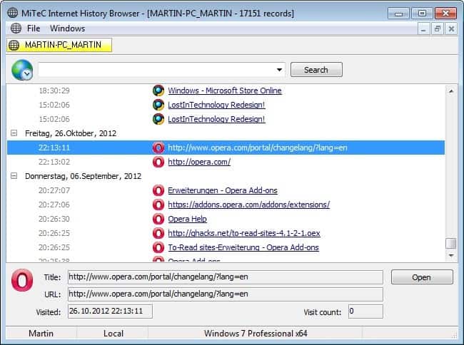 internet history browser