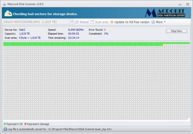 Windows disk scanner