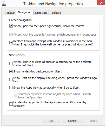 windows 8.1 close apps go to desktop