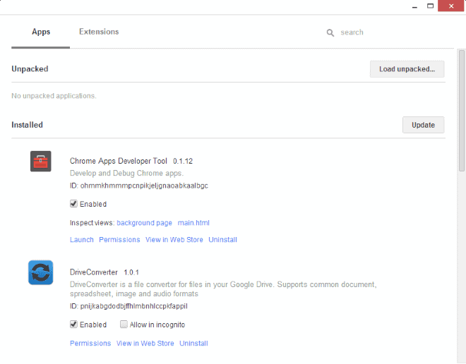 chrome apps developer tool