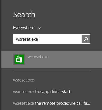 windows store reset wsreset-exe