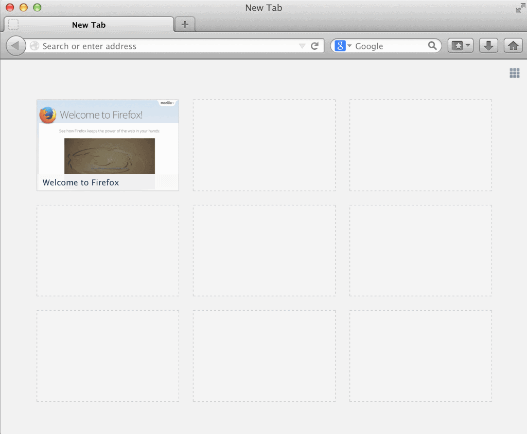 firefox new tab page