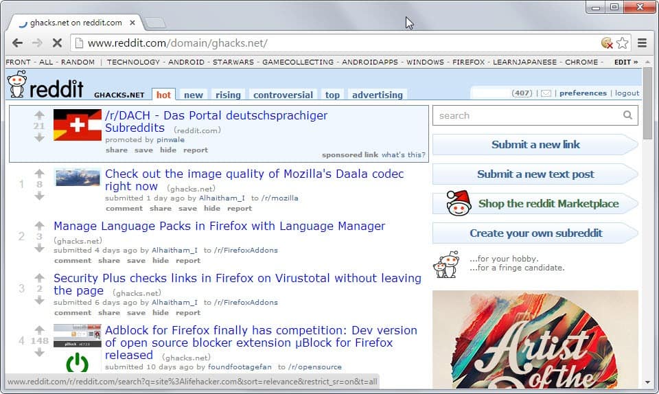 reddit domain results