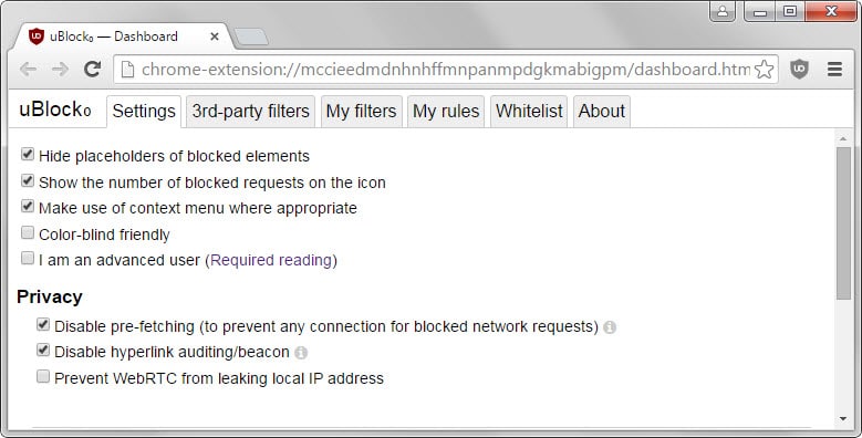 ublock origin privacy