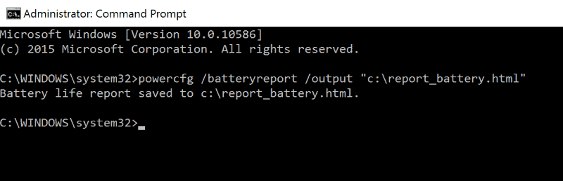 generate battery report command prompt