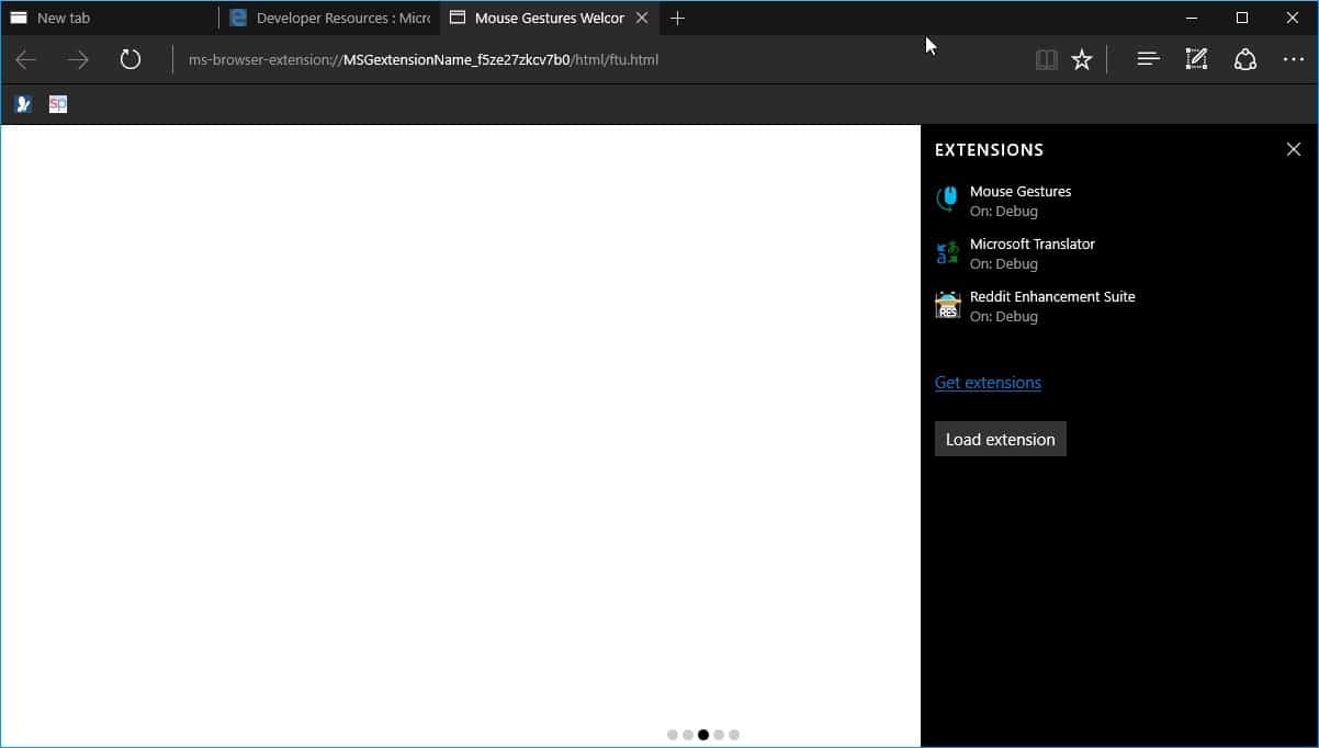 edge extensions loaded
