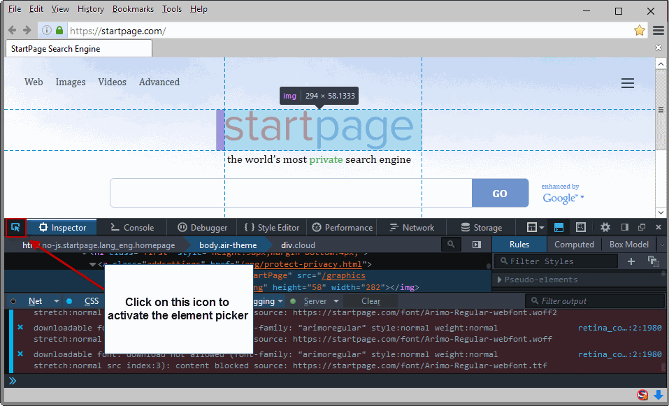 firefox element picker