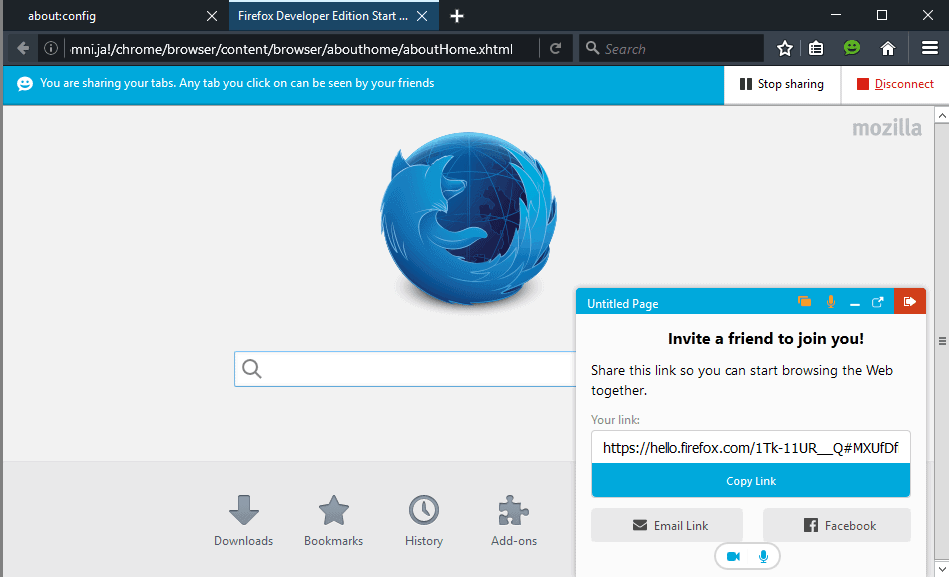 firefox hello tab sharing