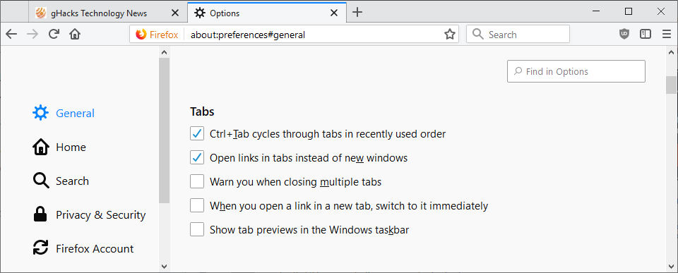 tab preferences firefox