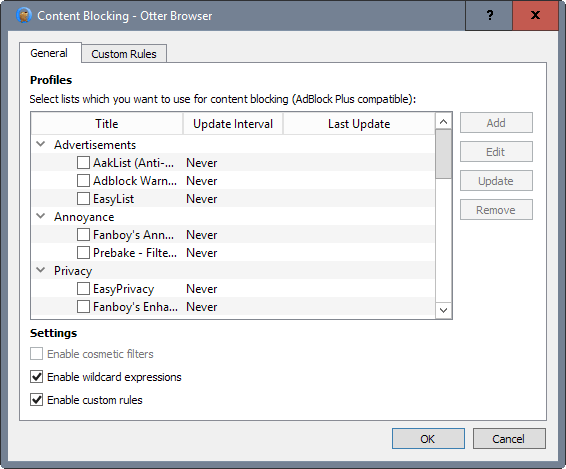 otter browser content blocking