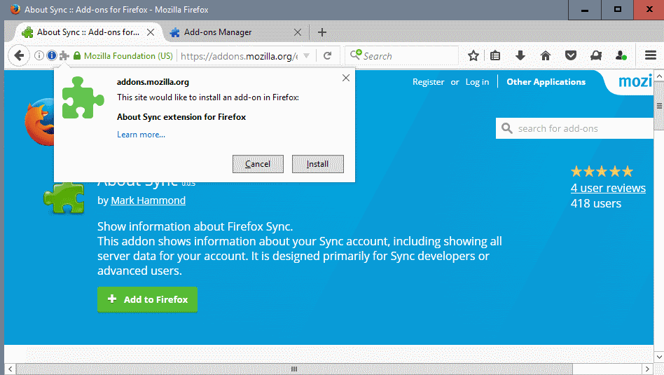 firefox doorhanger old design