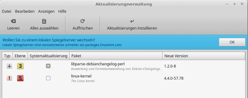 linux mint update manager