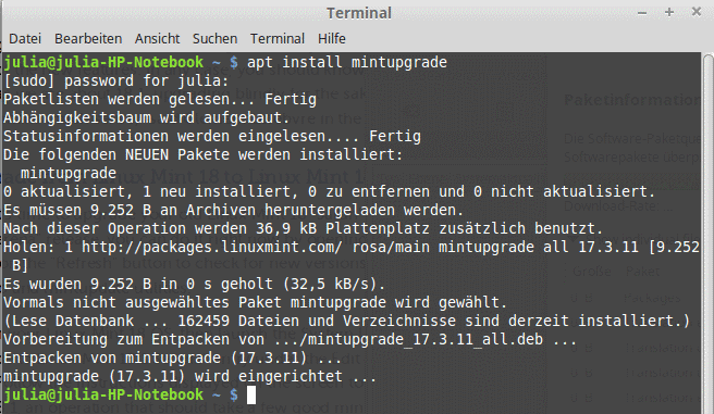 upgrade linux mint