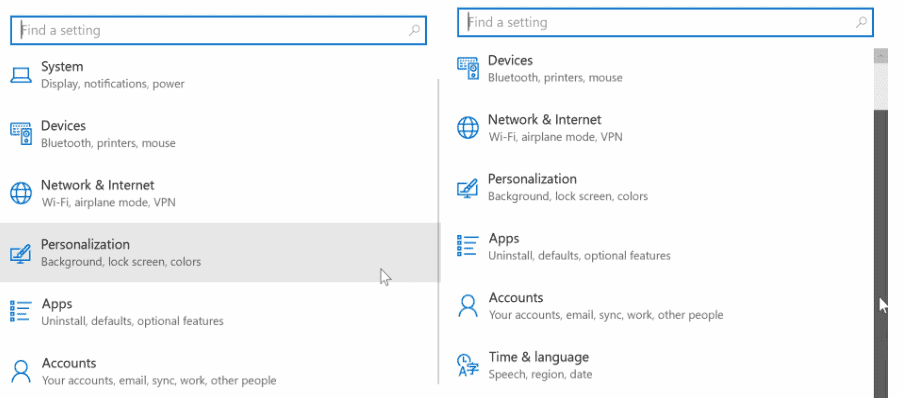 windows 10 scrollbars
