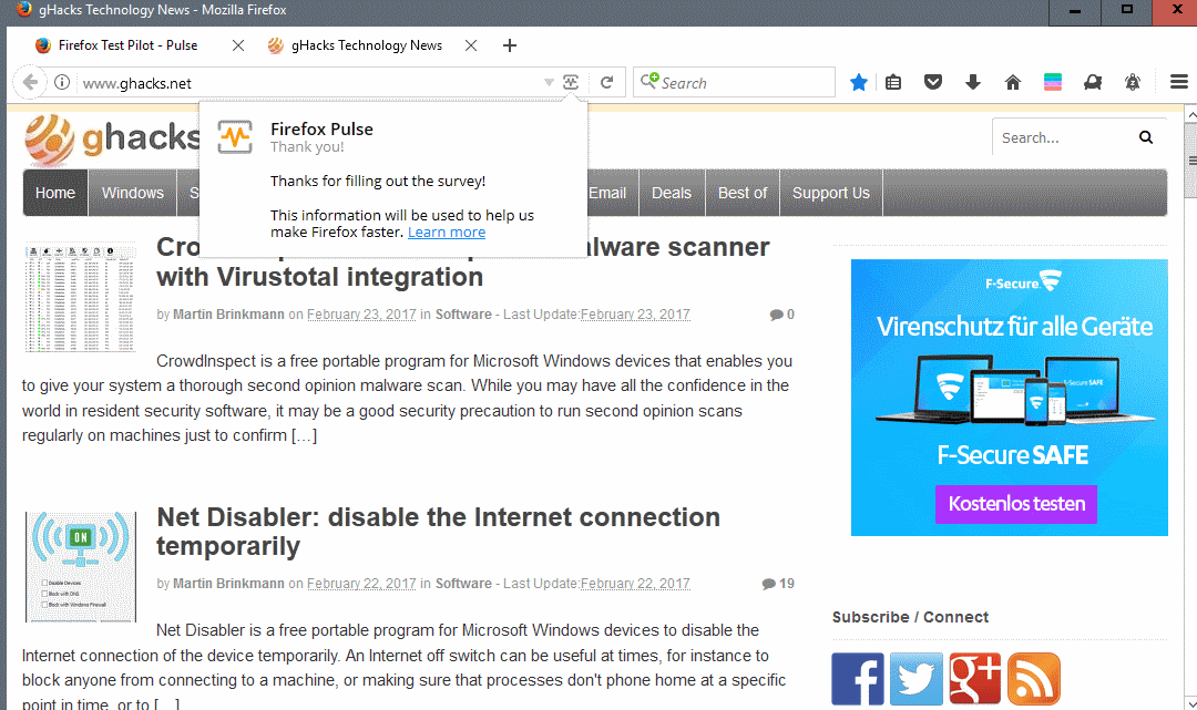 firefox pulse survey