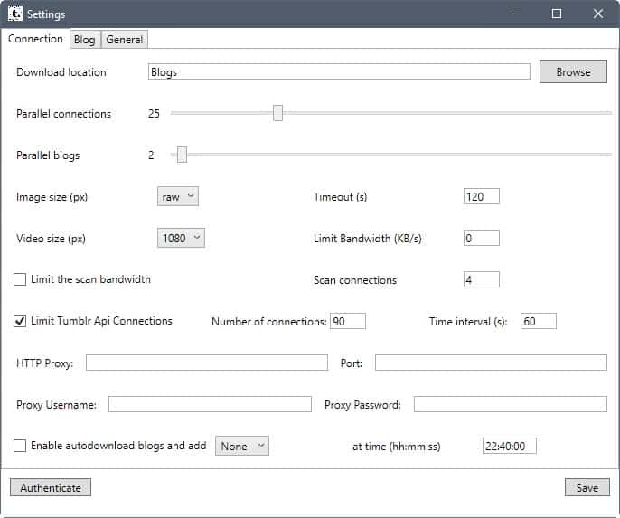 tubmlr download settings