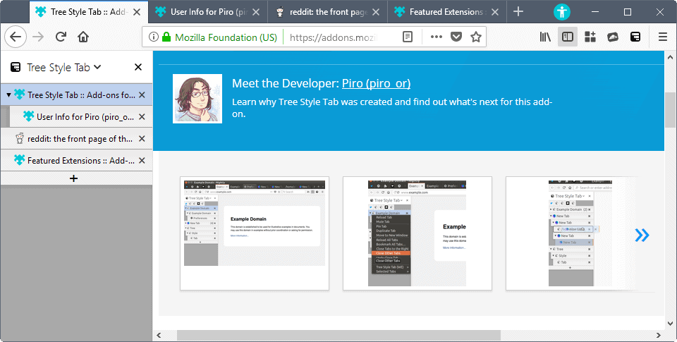 tree style tab webextension