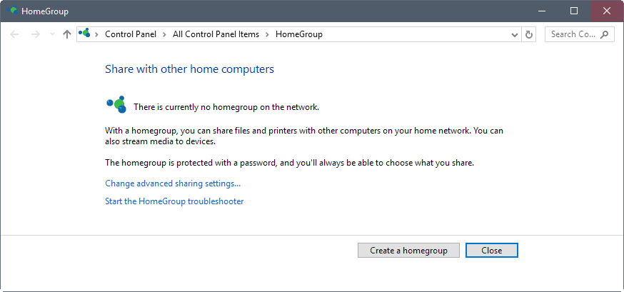 windows homegroup retire