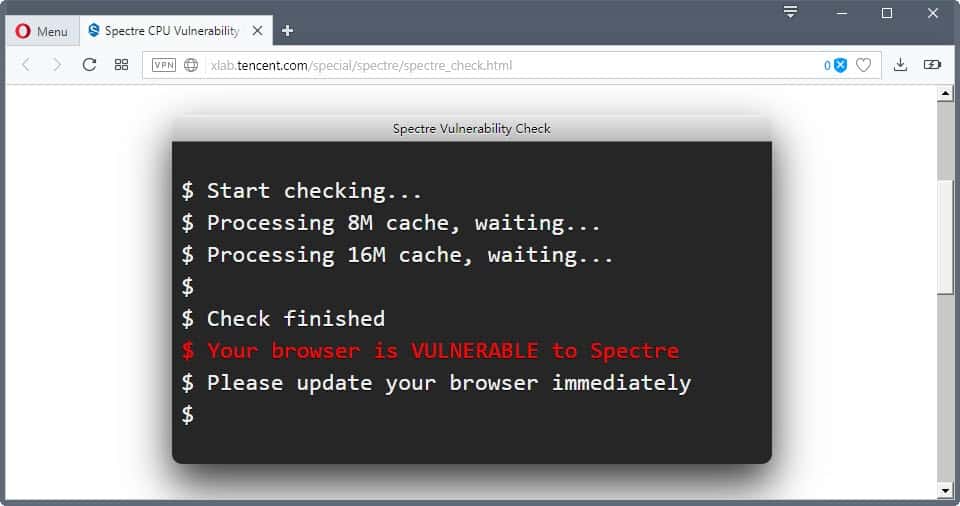 spectre vulnerability check