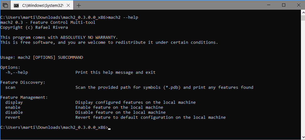 mach2 windows features