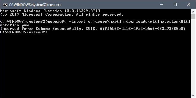 windows power plan ultimate