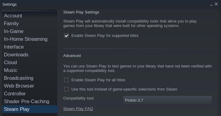 steam play linux