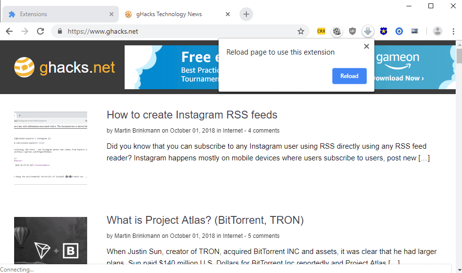 chrome extension wants access