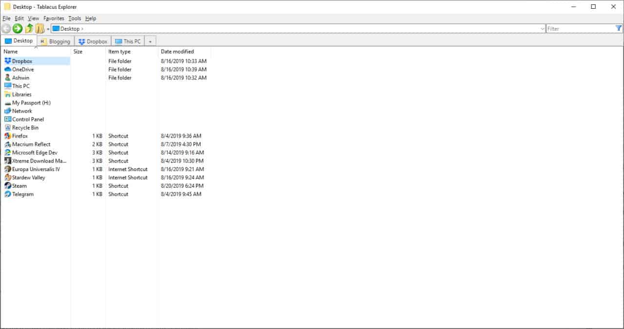 Tablacus Explorer file manager