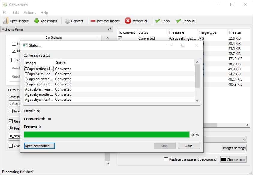 Converseen converter done