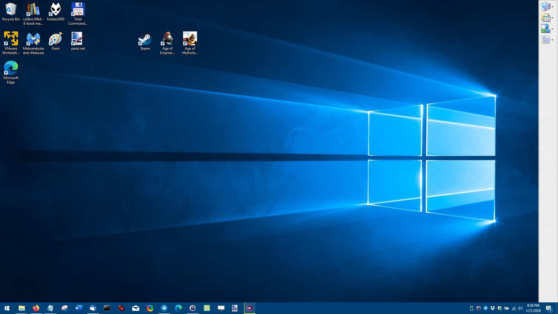 LaunchBar Commander docked to the side