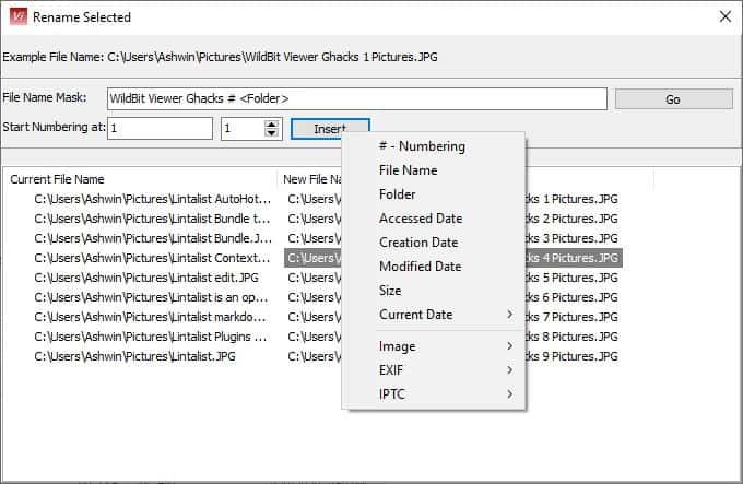 WildBit Viewer renamer