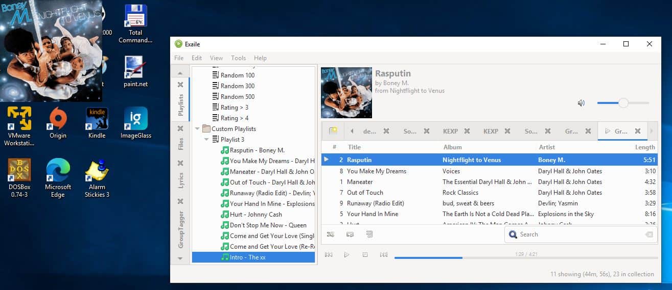 Exaile desktop widget