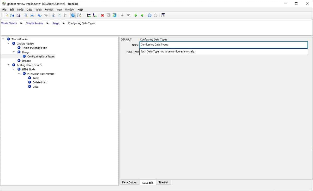 treeline custom edit
