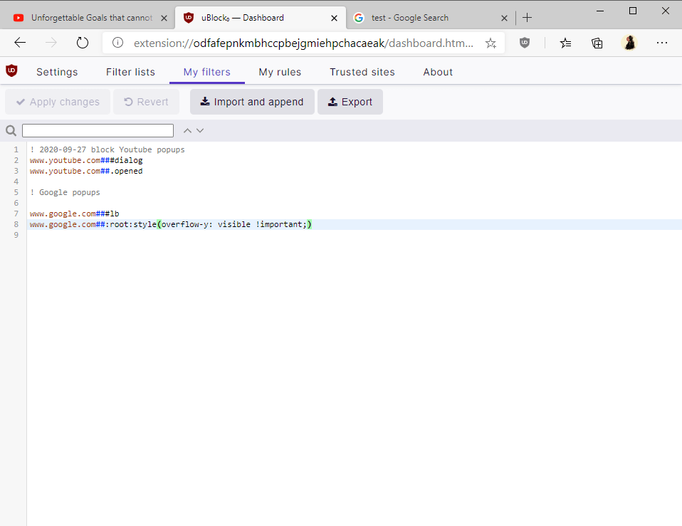 block google before you continue ublock
