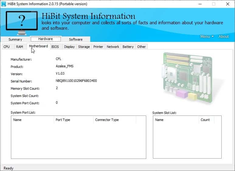 HiBit System Information - motherboard