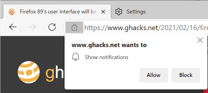 edge notification requests