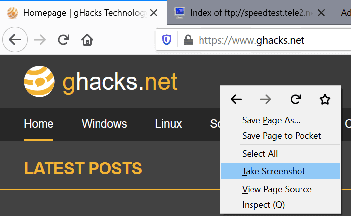firefox take screenshot