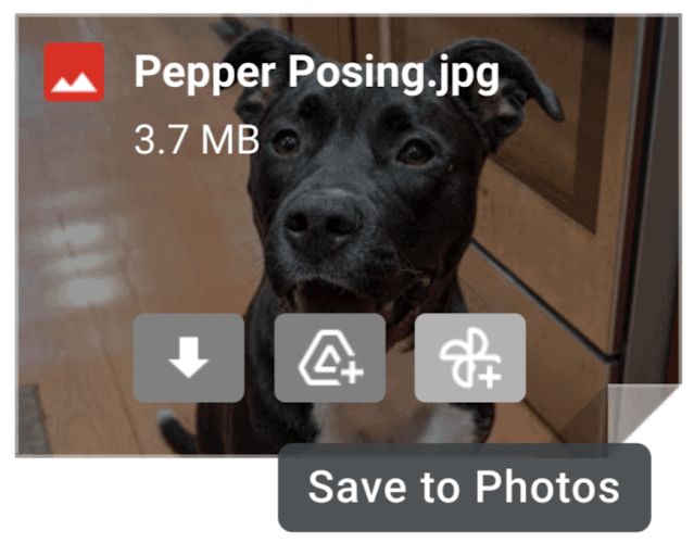 Gmail's Save to Photos button lets you save images in a message with a single click